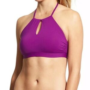 Athleta High Neck Halter Keyhole Swim Bikini Top - Razzleberry (Purple)